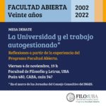BUENOS-AIRES: 20e anniversaire du programme Facultad Abierta