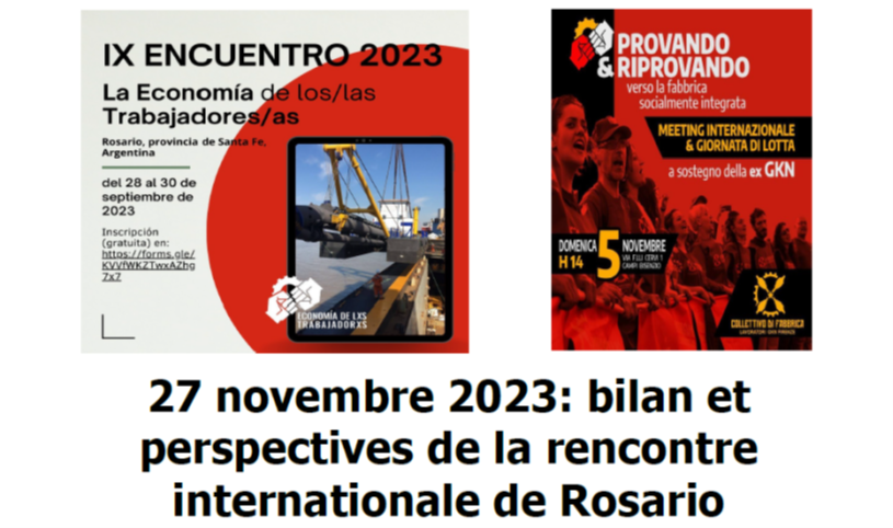 27 novembre 2023 : Bilan et perspectives de la rencontre internationale de Rosario